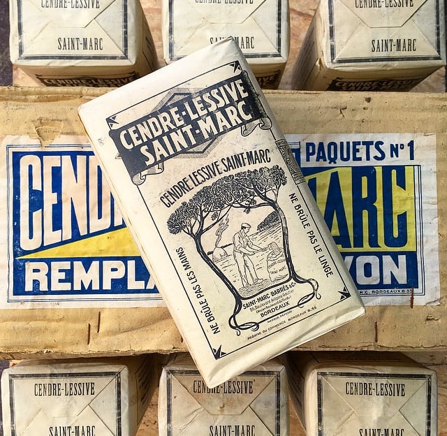 boite paquet ancien cendre lessive st marc 1920 1930 blanc