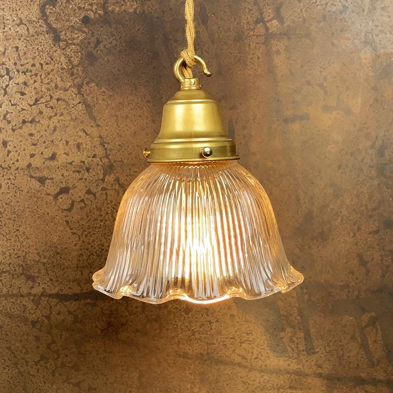 luminaire verre opaline quincaillerie lampe strie tulipe e27 laiton support
