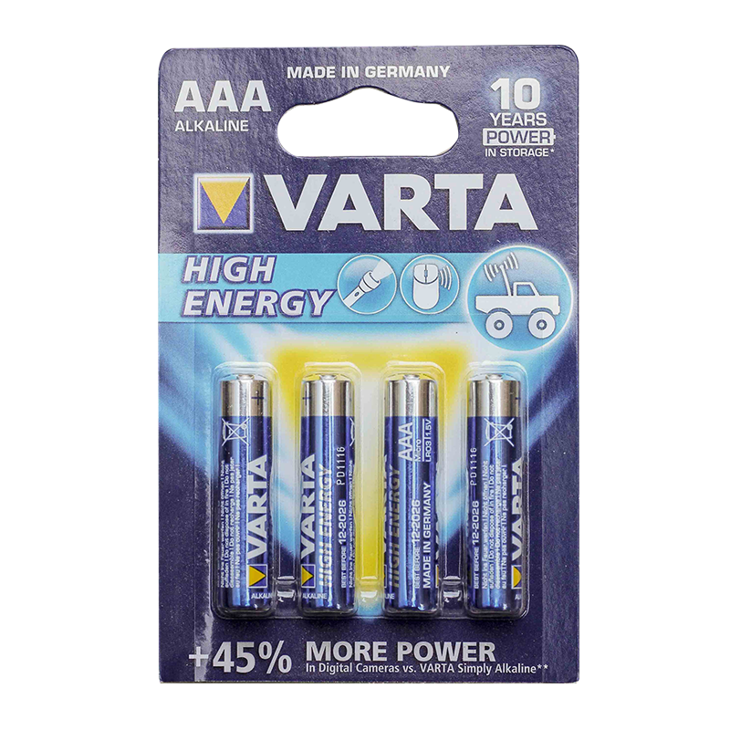 pack de 4 piles varta AAA 1.5V baton