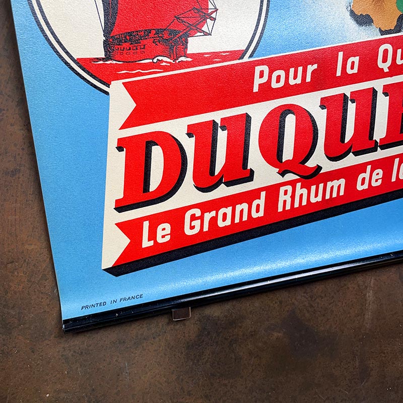 affiche ancienne papier rhum duquesne martinique ile publicité vintage illustration 1960 1970 alcool