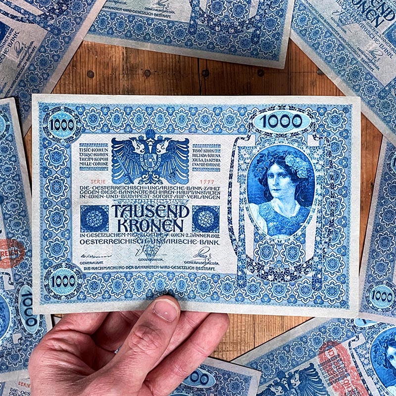 billet 1000 kronen austro hongrois autriche hongrie grand ancien vintage