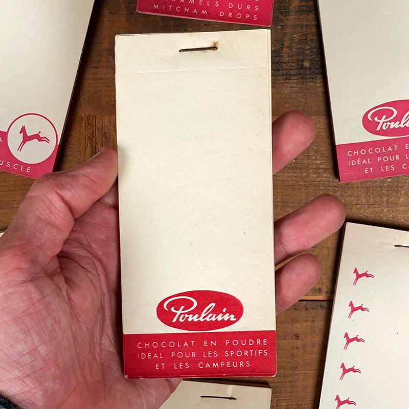 bloc notes ancien chocolat poulain épicerie vintage 1960