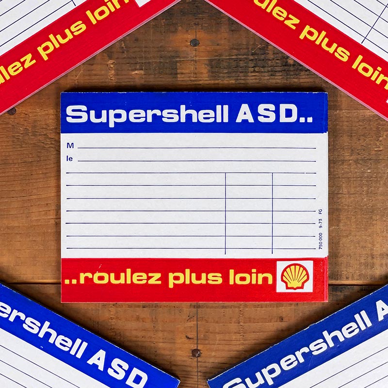 bloc facture facturier ancien supershell shell asd station-service garage vintage 1960