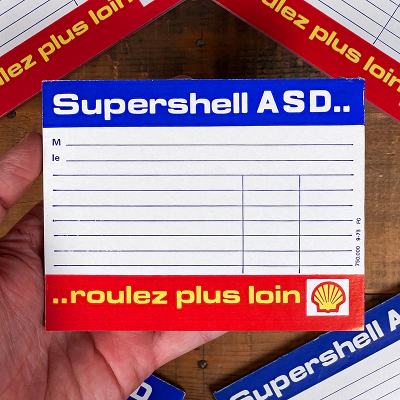 bloc facture facturier ancien supershell shell asd station-service garage vintage 1960