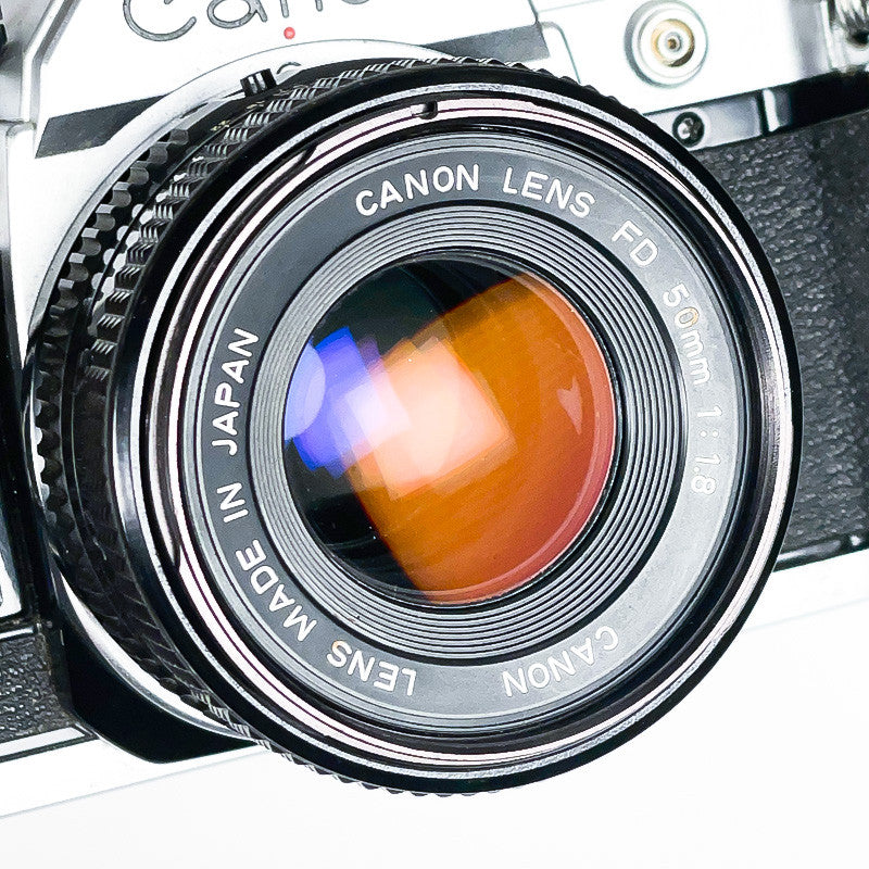 canon ae1 ae-1 reflex argentique 50mm 1.8 f1.8 35mm 135 fd chrome
