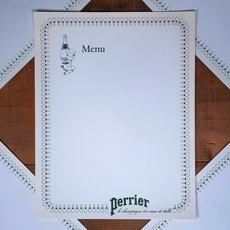 Grand Menu Perrier 1960