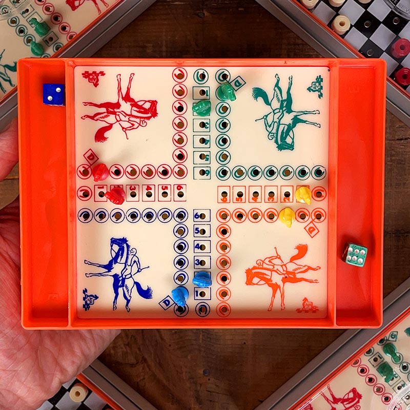 jeu de voyage petits chevaux dames phidias en plastique 1970 1980 1990 ancien vintage enfant