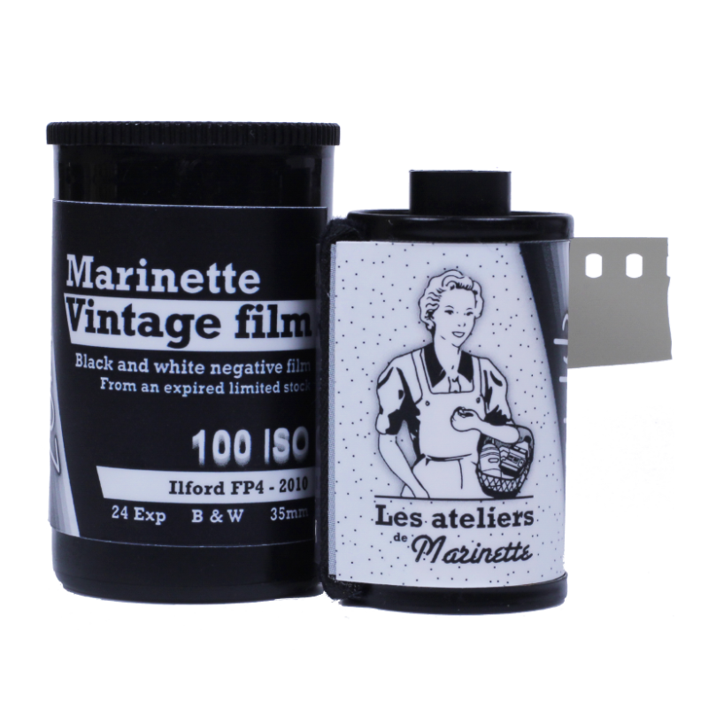 pellicule argentique marinette M107 100 iso fp4 périmée ancien stock noir et blanc vintage