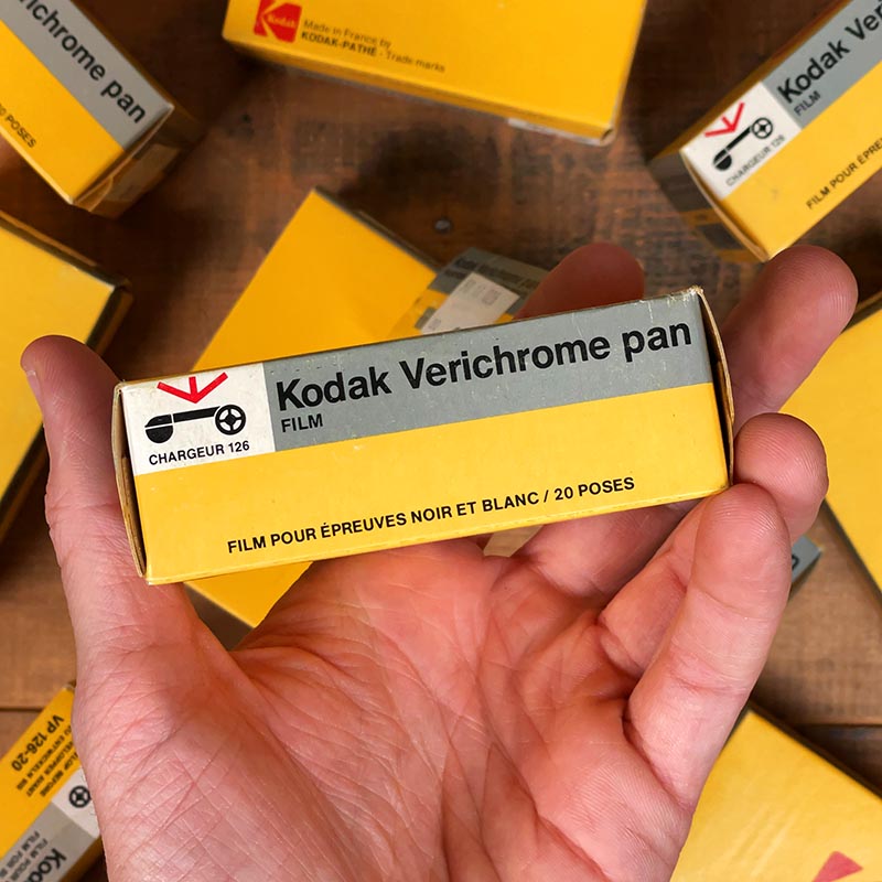 kodak verichrome pan 125 iso noir et blanc pellicule périmée vintage 20 poses 1979 cartouche 126 instamatic agfamatic