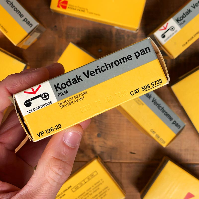 kodak verichrome pan 125 iso noir et blanc pellicule périmée vintage 20 poses 1979 cartouche 126 instamatic agfamatic