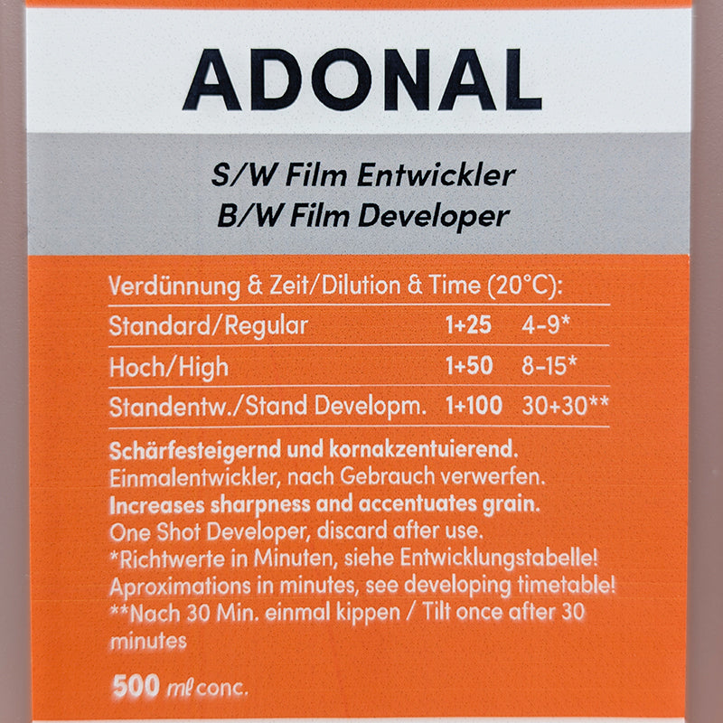 Rodinal Adonal Adox Chimie Révélateur Pellicule Film Argentique Noir et Blanc 500ml Liquide Développement
