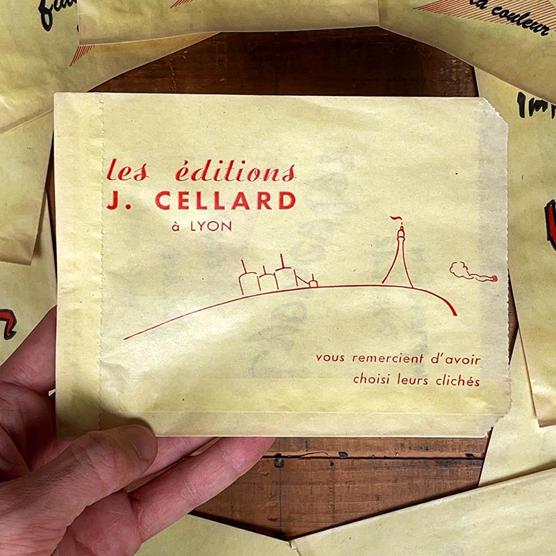 sachet ancien impression photo carte postale lyoncolor cellard lyon 1960 pochette enveloppe
