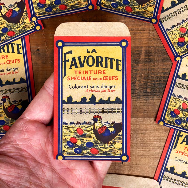 petit sachet ancien la favorite teinture spéciale pour oeufs 1930
