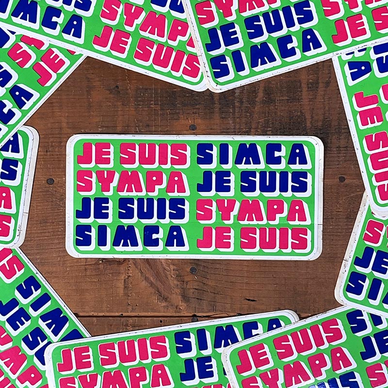 sticker autocollant ancien vintage 1970 voiture simca je suis sympa chrysler voiture ancienne ancien