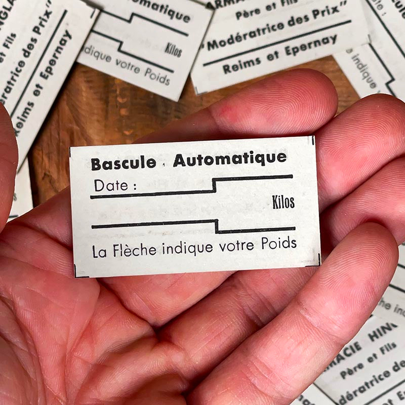 ticket de balance de pharmacie ancienne hinglais à reims epernay 1930 1940 1950 bascule automatique