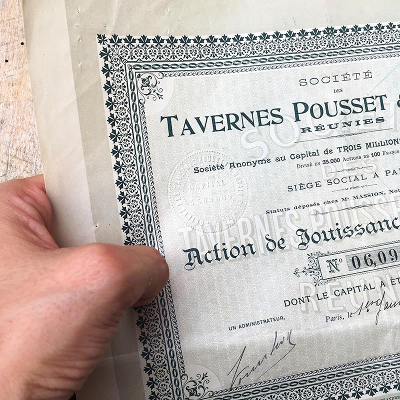 action ancien tavernes pousset et royale ancienne vintage imprimerie 1912 1910