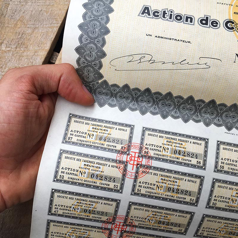 action ancien tavernes pousset et royale ancienne vintage imprimerie 1931