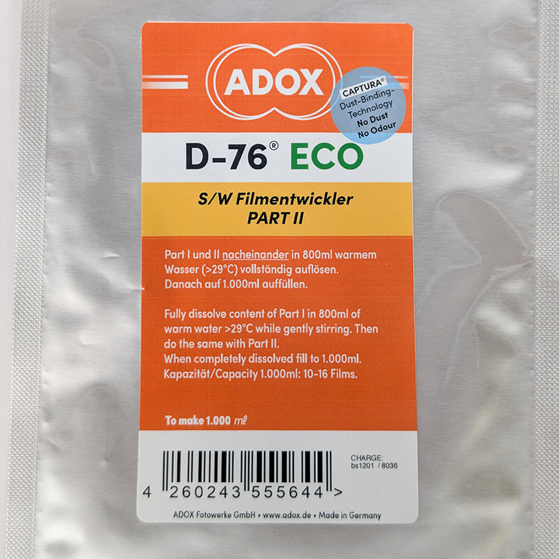 adox D76 eco révélateur chimie pellicule développement noir et blanc poudre 120 135 35mm film argentique photo photographie