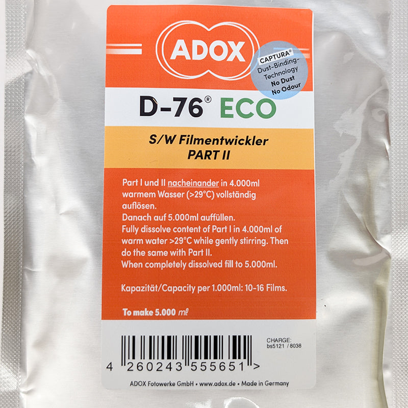 Adox D-76 D76 révélateur pellicule noir et blanc developpement argentique chimie photographie
