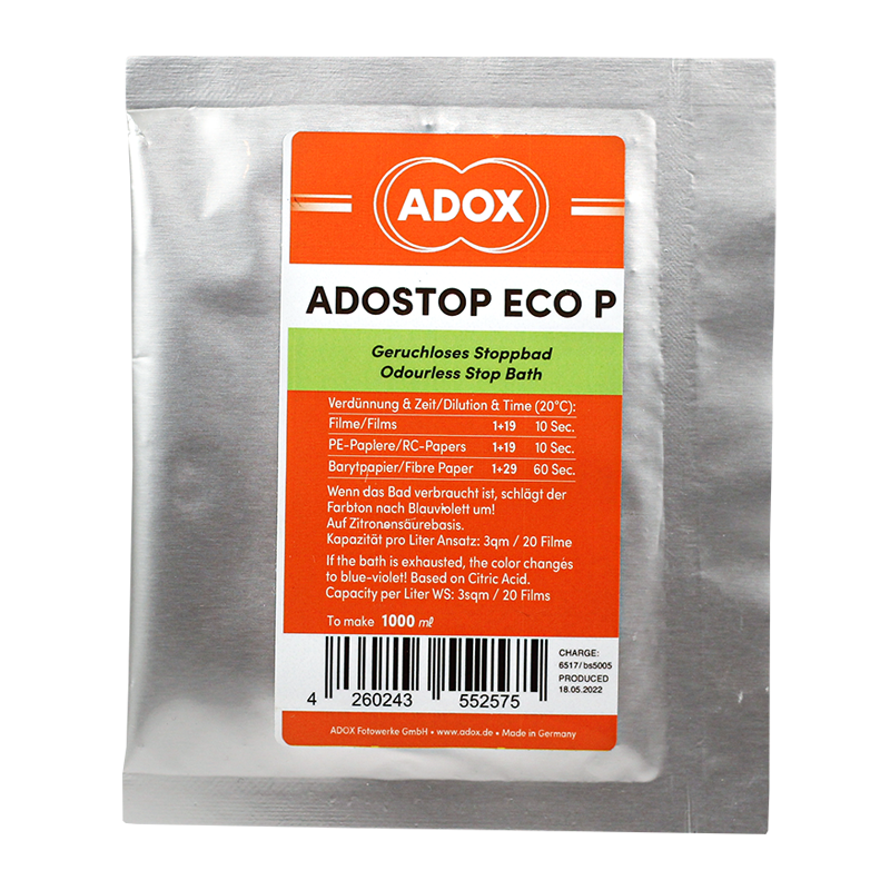 Adox adostop eco bain d'arrêt arret stop poudre chimie 1L film et papier noir et blanc argentique ecologique photographie