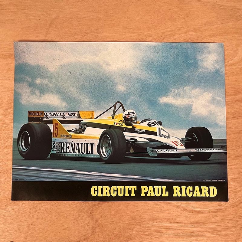 affiche circuit paul ricard championnat du monde formule 1 f1 1982 alain prost renault sport vintage photo course automobile