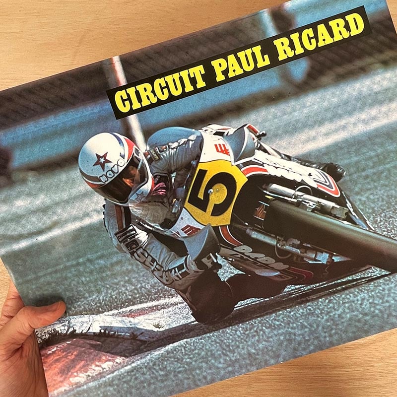 affiche circuit paul ricard pilote championnat du monde 1976 suzuki sport vintage photo course moto