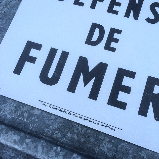 affiche ancienne papier défense de fumer cigarettes cigarette tabac vintage