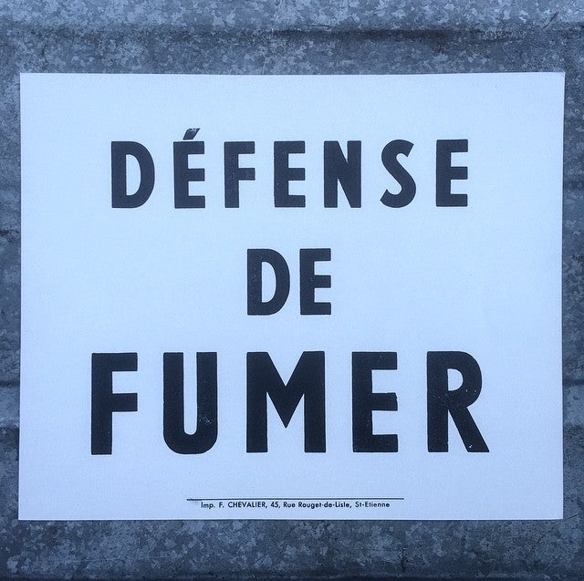 affiche ancienne papier défense de fumer cigarettes cigarette tabac vintage