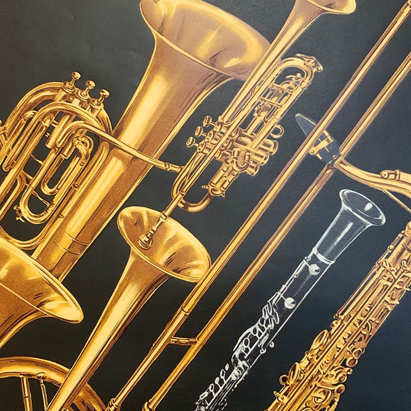 affiche ancienne de luthier vents bois cuivre pelisson lyon paris saxophone hautbois 1920 1930 musique instrument fabricant