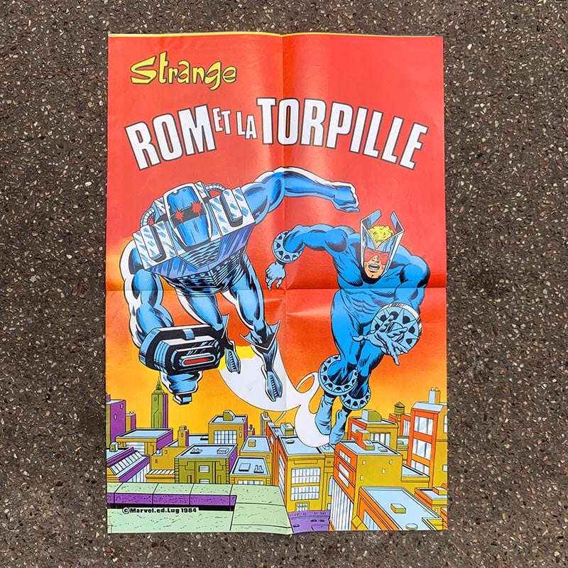 poster affiche ancienne marvel rom et la torpille 1984 edition lug editions magazine strange