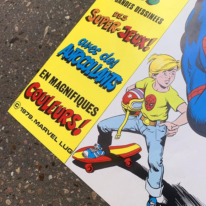 affiche ancienne papier marvel editions lug spiderman spidey 1979 magazine strange poster