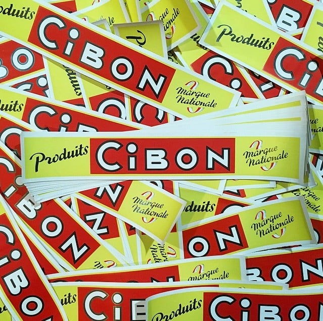 affiche affichette produits cibon épicerie succursale ancienne ancien 1960 rouge jaune