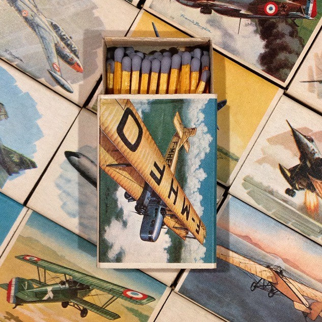 boite allumettes aviation ancien vintage seita tabac 1970