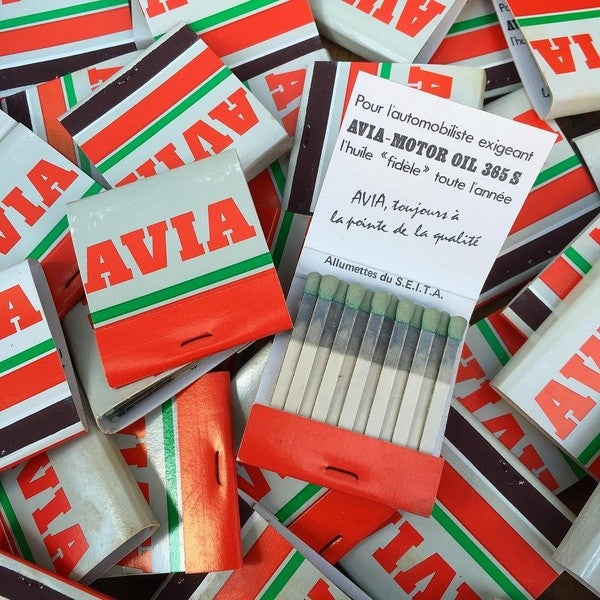 boite allumettes avia station service vintage huile garage 1960 1970