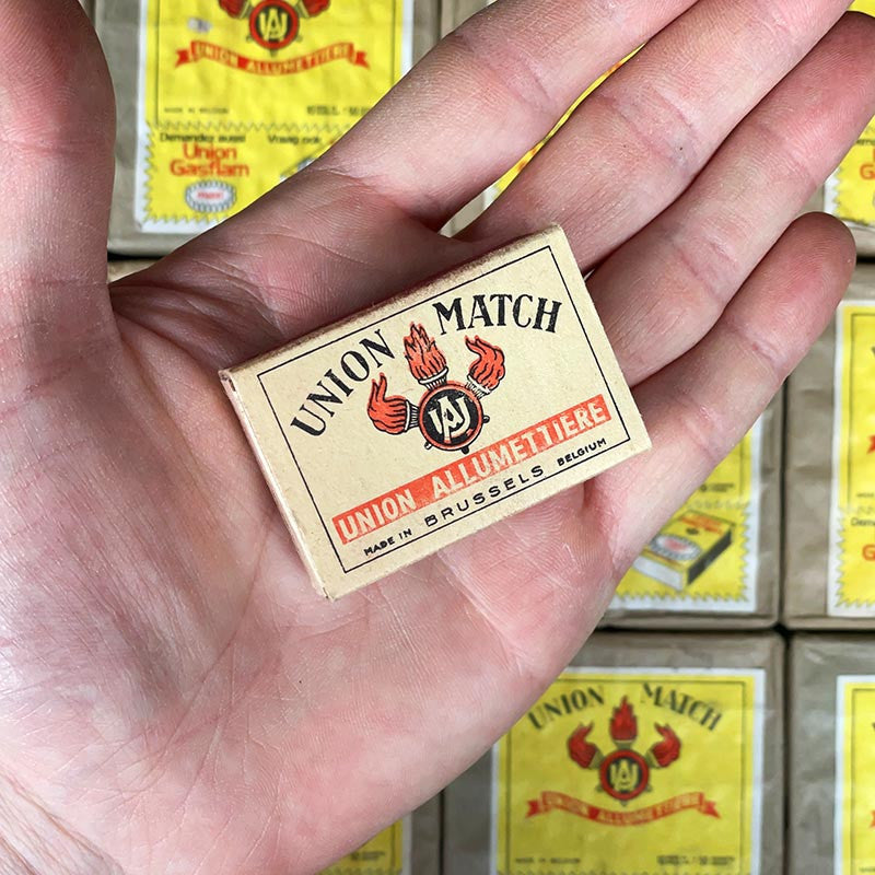 boite bois allumettes union match belgique bruxelles ancien vintage tabac 1970 1960