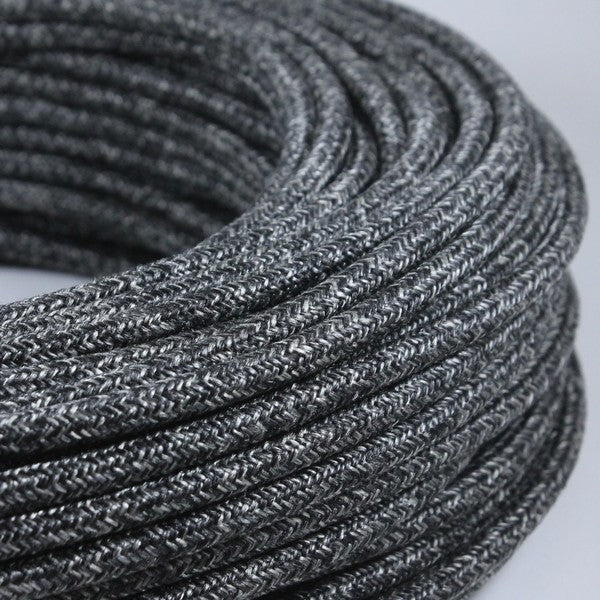 cable electrique couleur fil textile vintage tissu anthracite rond coloré lumiere lampe