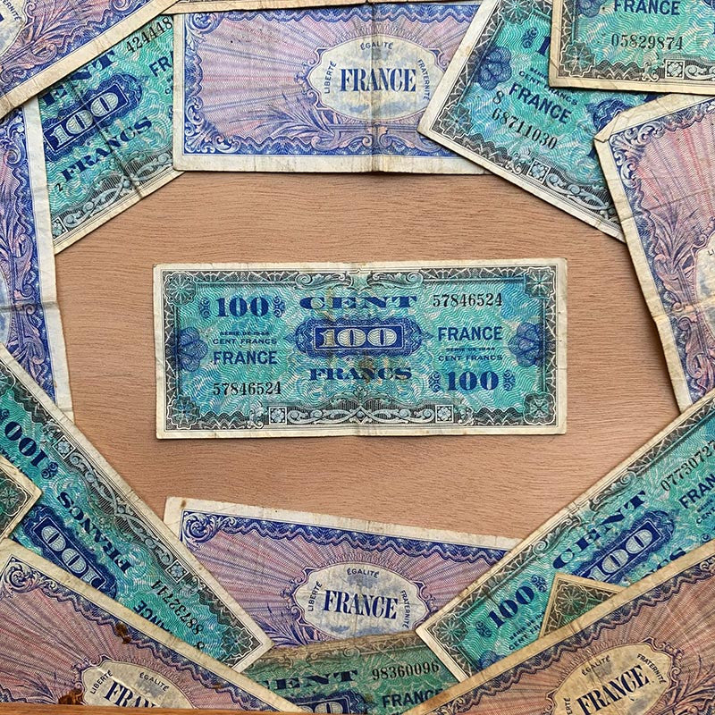 billet 100 francs france ancien vintage collection papier illustration