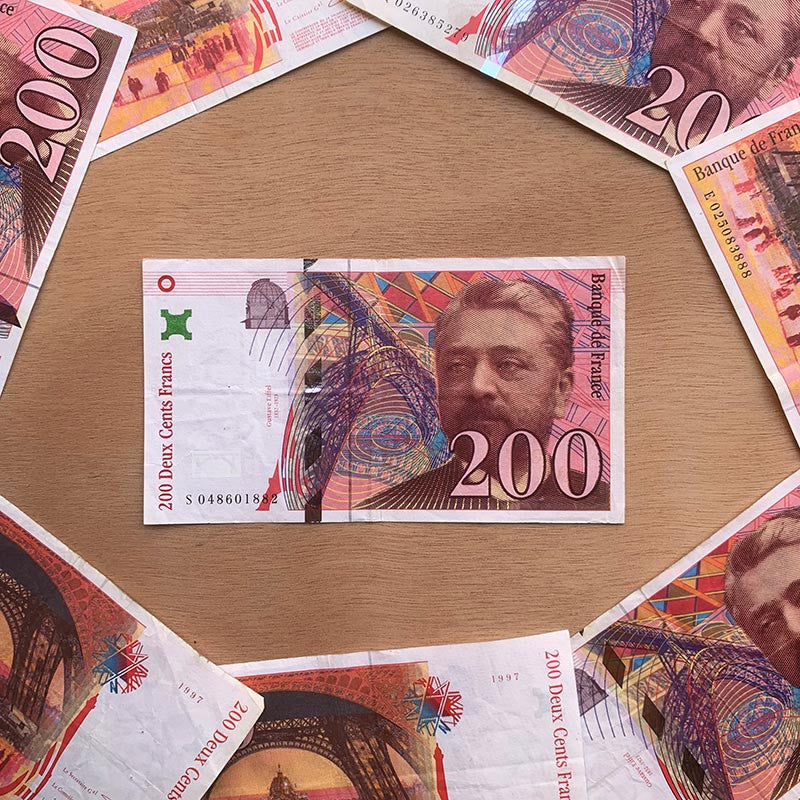 billet 200 francs gustave eiffel tour france ancien vintage collection papier illustration 1996 1999
