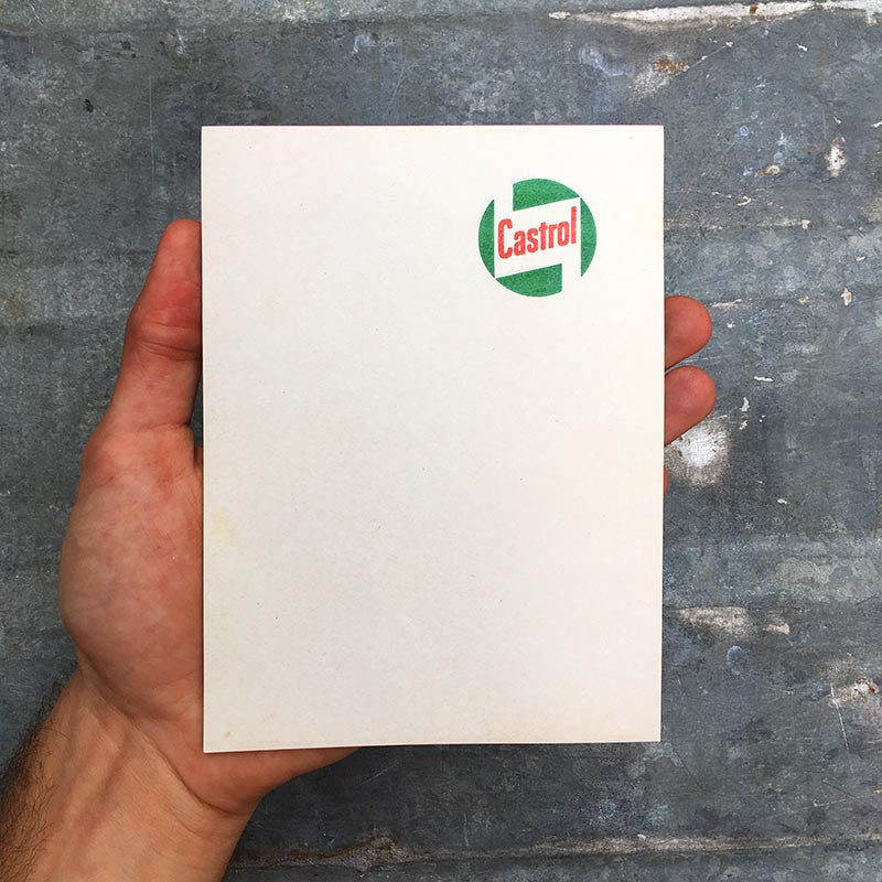facture facturette bloc note castrol motor oil huile garage vintage 1960 1970