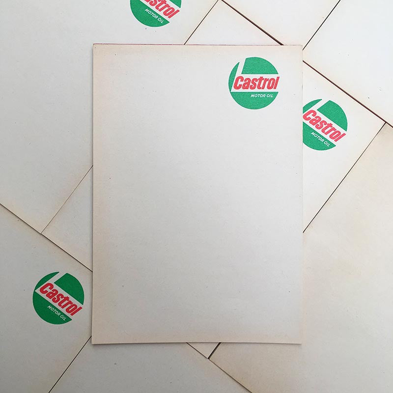 facture facturette bloc note castrol motor oil huile garage vintage 1960 1970