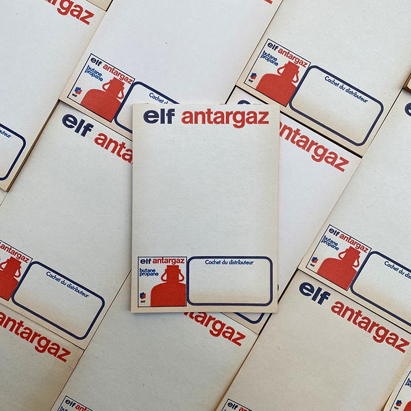 bloc notes ancien elf antargaz total garage vintage 1970