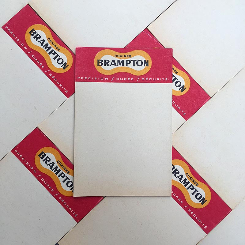 facture facturette bloc note brampton chaine velo garage vintage 1960 1970