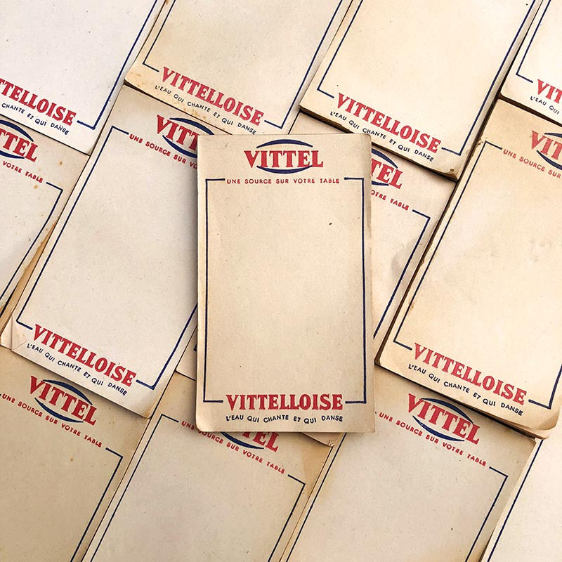 bloc notes ancien publicitaire bar brasserie café vittel vittelloise vintage 1970