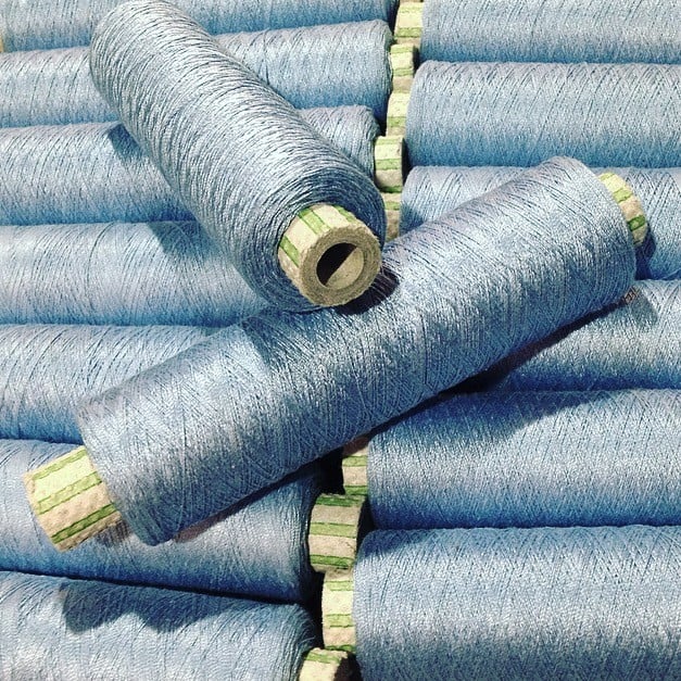bobine coton fil bleu ciel ancien vintage mercerie 1990