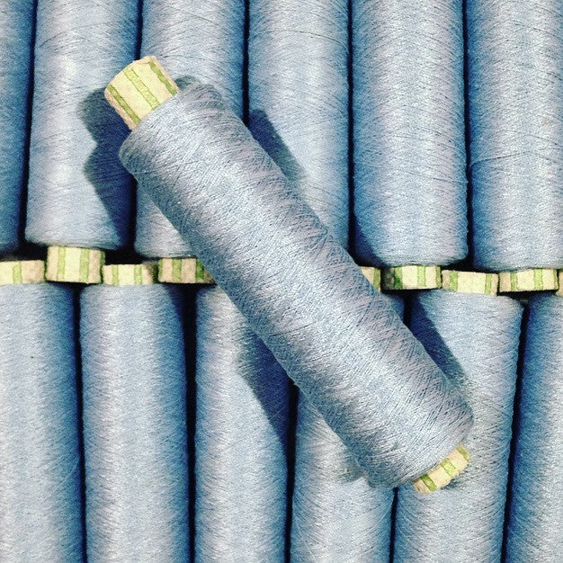 bobine coton fil bleu ciel ancien vintage mercerie 1990