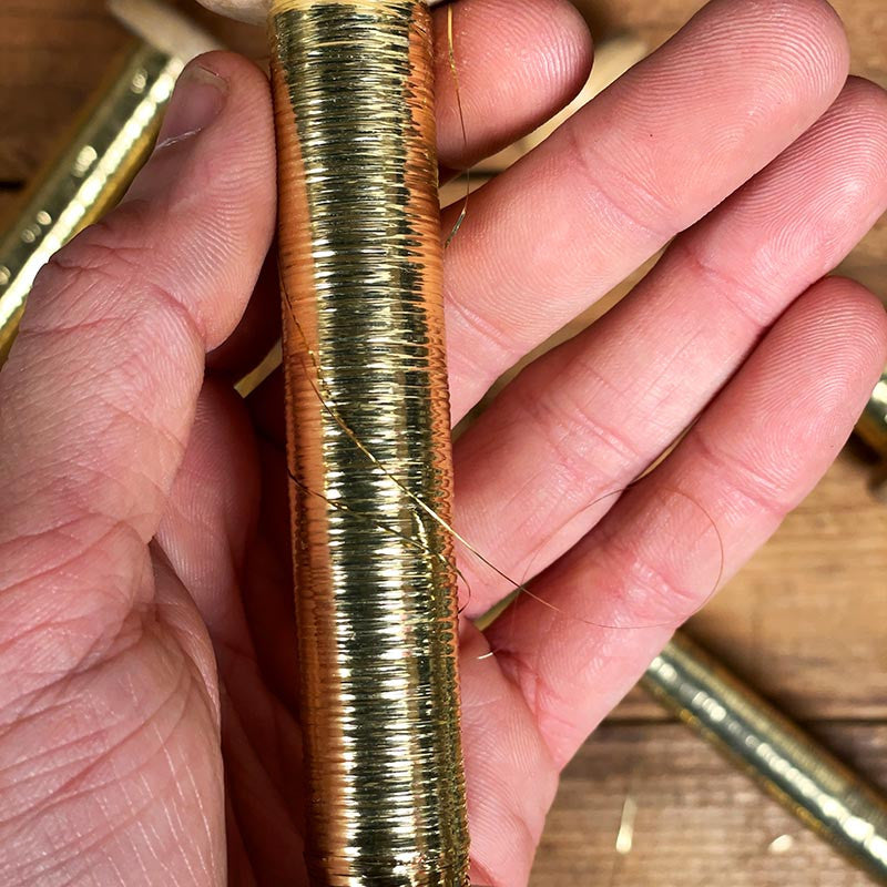 bobine fil métallique doré or plat ancien vintage mercerie 1950 atelier métier à tisser