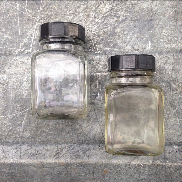 petit bocal flacon verre transparent clair 1930 armée vintage 125ml 0.125l ether pharmacie