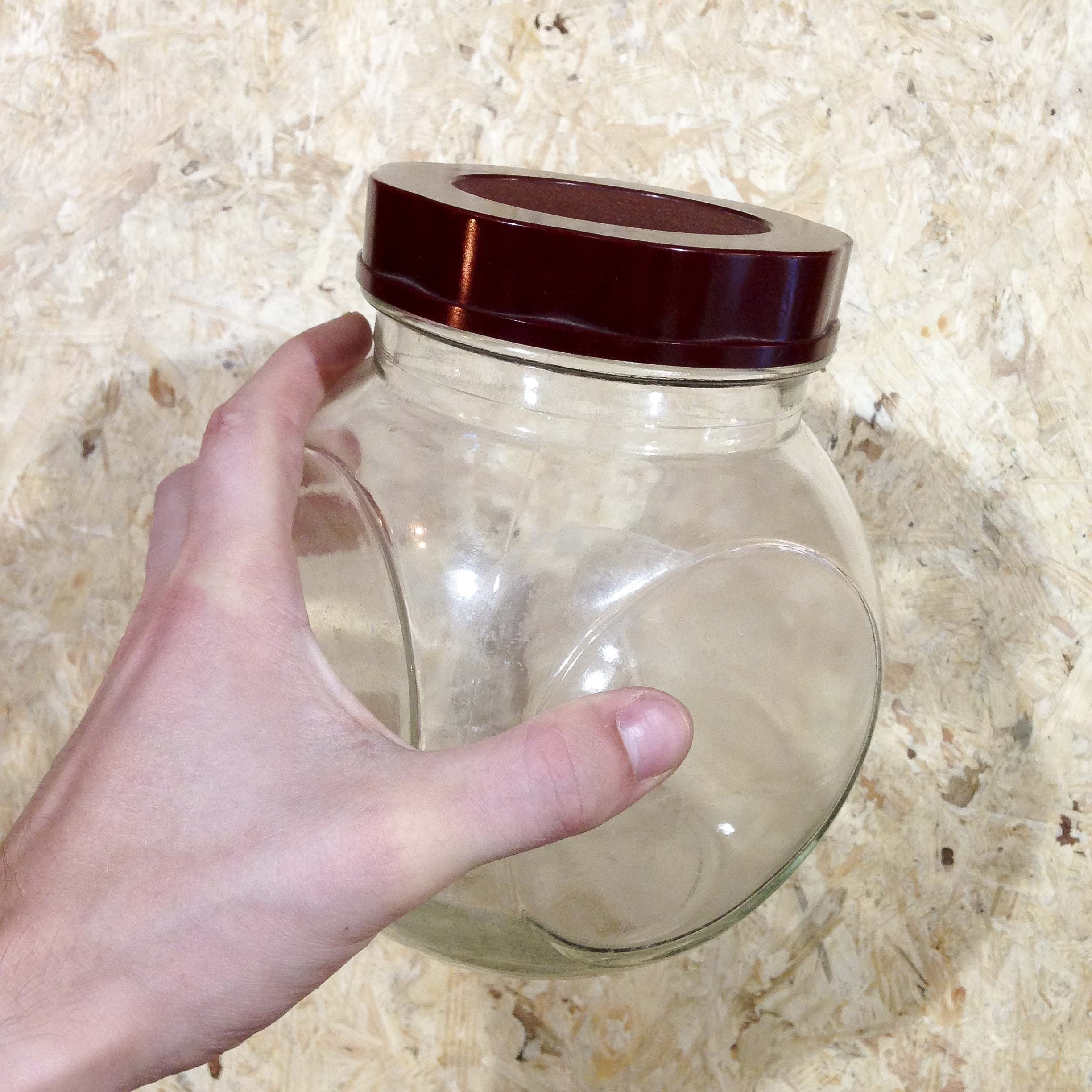 bocal verre ancien vintage épicerie sisca 1l 1960