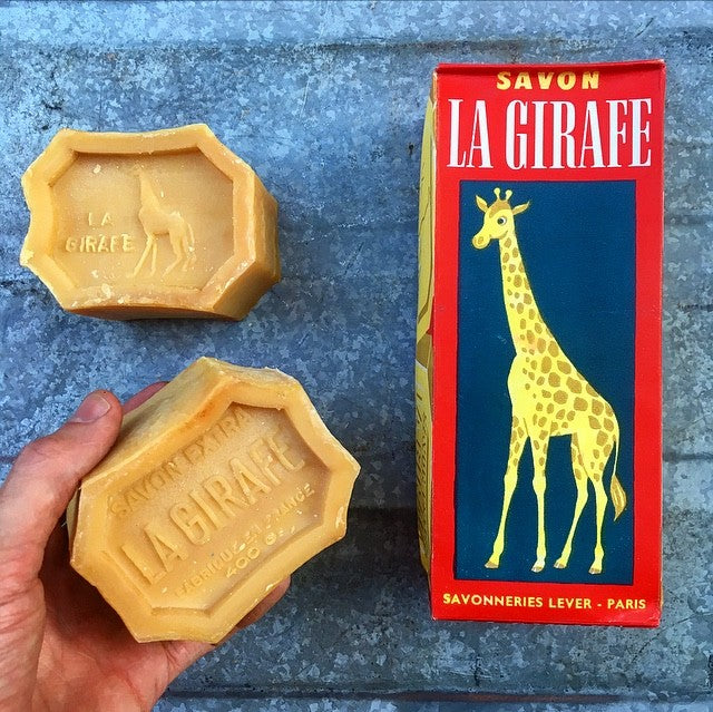 savon la girafe 400grs 400 grammes boite de 2 illustration rabier savons anciens