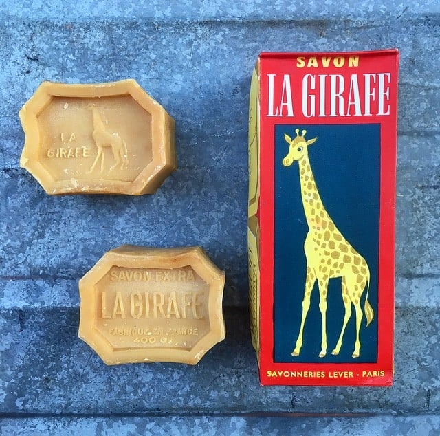 savon la girafe 400grs 400 grammes boite de 2 illustration rabier savons anciens